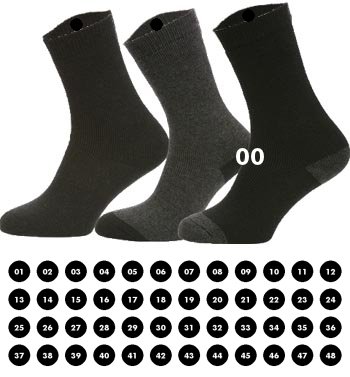 48 Etiketten mit fortlaufende nummerierung | Socken kennzeichnen